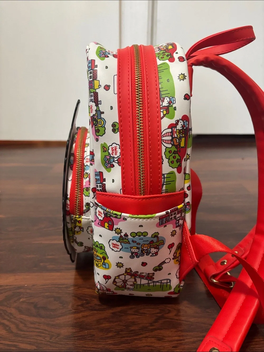 Loungefly White Red Hello Kitty Ferris Wheel Kids Backpack